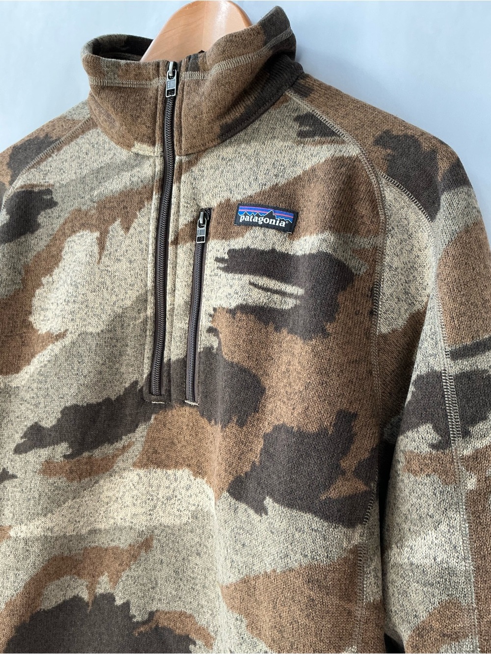 PATAGONIA Better Sweater 1/4 ZIP Kansas Sky Classic Tan Men’s Size Medium NWT! - Picture 2 of 11
